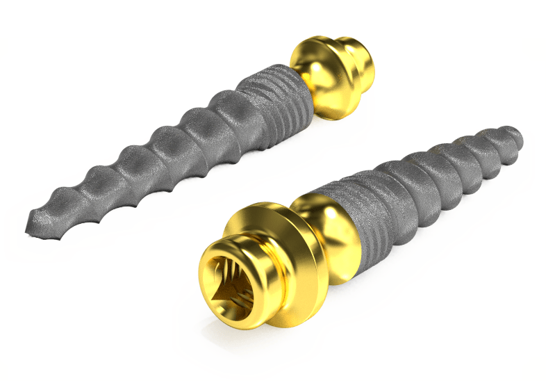 Microlock implantátumok, speciális csatlakozással.