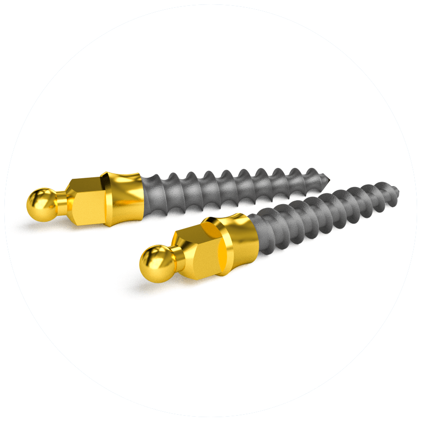 Nanoplant gömbfejű implantátumok kivehető fogművekhez.