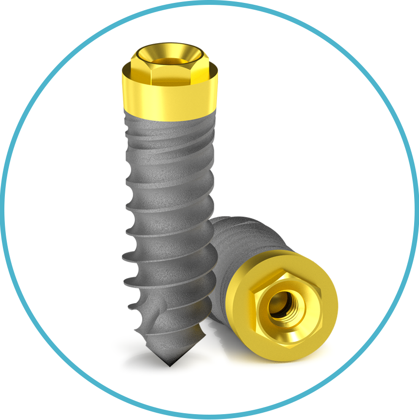 Hybrid Classic implantátumok Brönemark típusú hatszög keresztmetszetű fejrésszel.